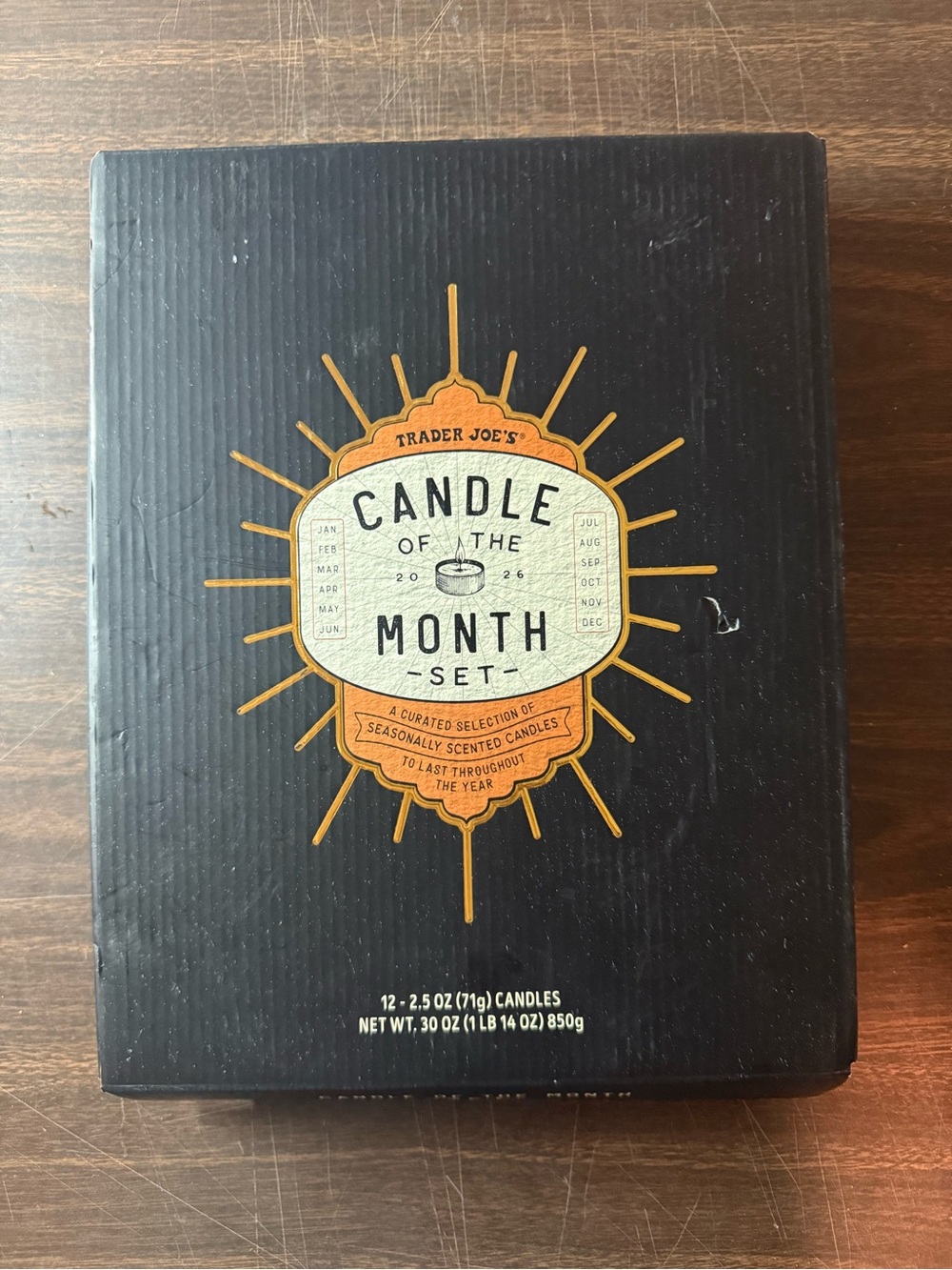 New Trader Joe's - Candle Of The Month 2026 Set, 12 2.5 OZ Candles